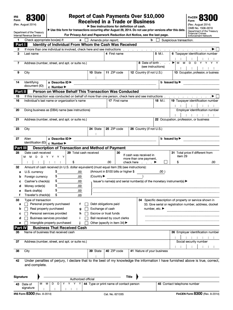  8300 Form 2014