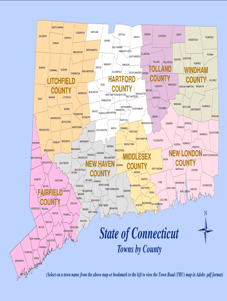 Blank Ct Town Map  Form