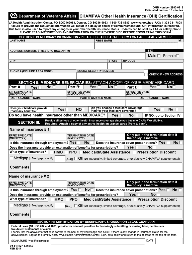  Va Form 10 7959c 2010