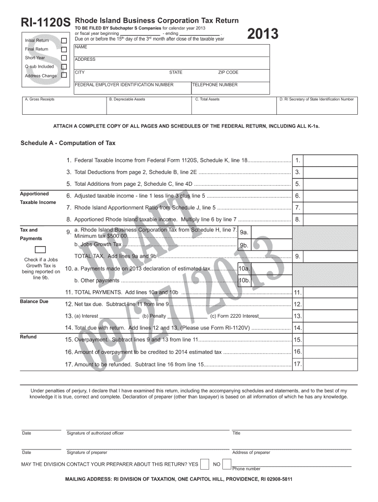  Ri 1120s Form 2013