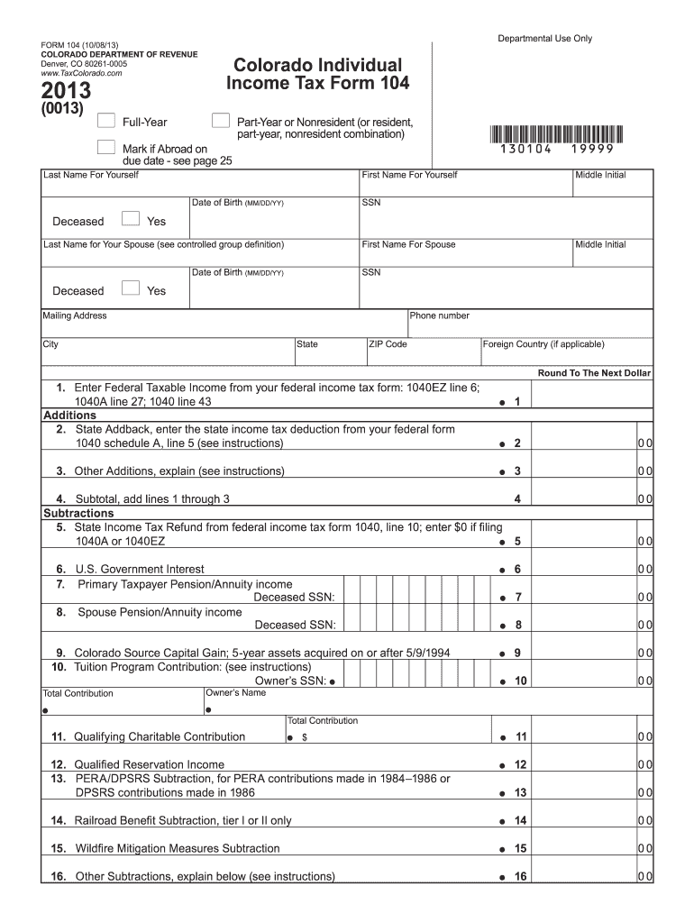  104 Colorado Form 2020