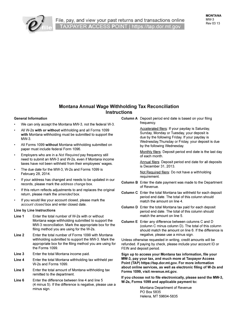  Mw3 Reconcilation Form 2019