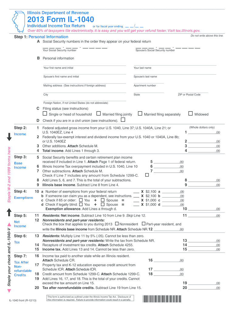  Form Il 1040 2019