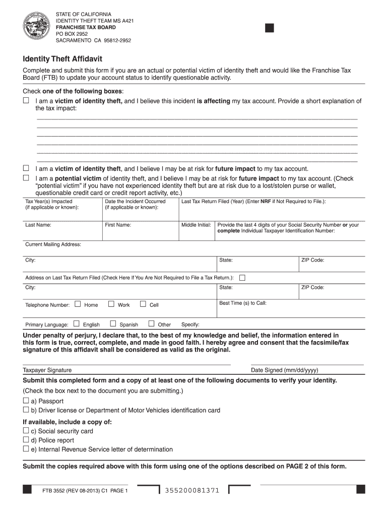  Ftbcagov 3552 Form 2016