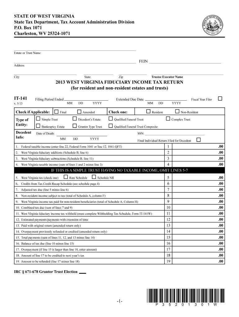  it 141  Form 2013