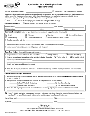 Washington State Reseller Permit - Fill Out and Sign Printable PDF Template  | signNow