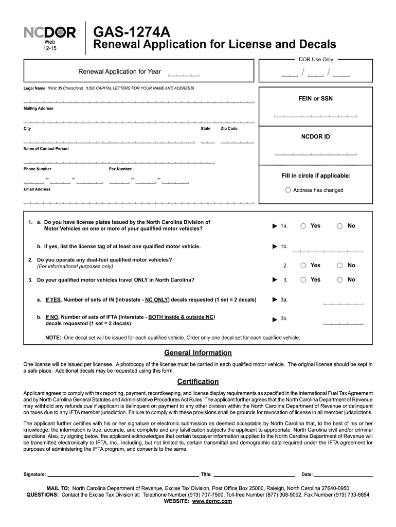  Gas 1274a  Form 2014