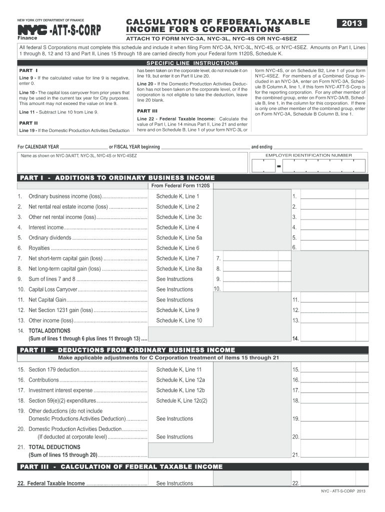  Nyc Att S Corp  Form 2013