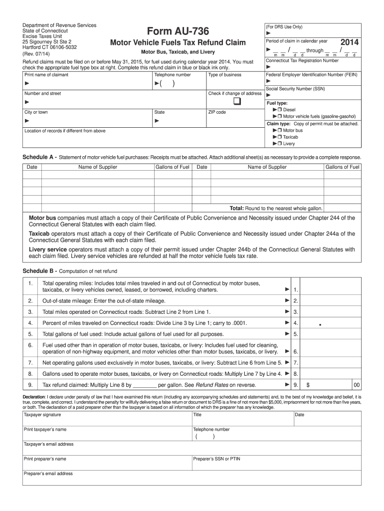  Form Au 736 2014-2024