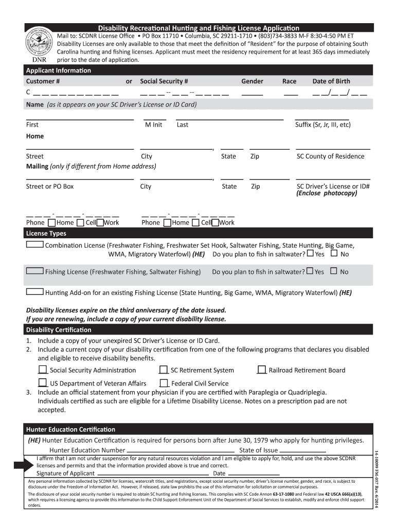  South Carolina Fishing License 2014