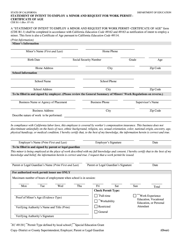  Work Permit  Form 2010