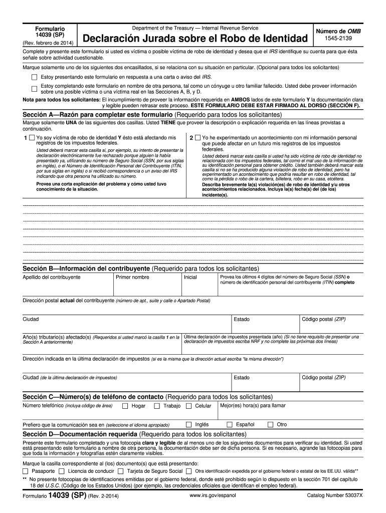  Affidavit Form 2014