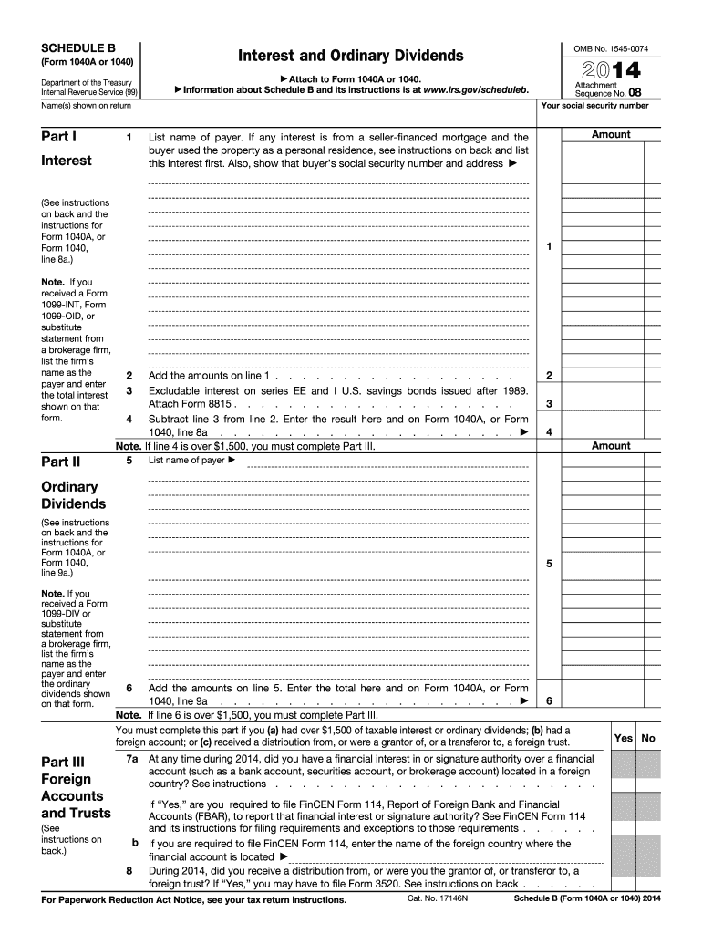 Schedule B (1040 form)