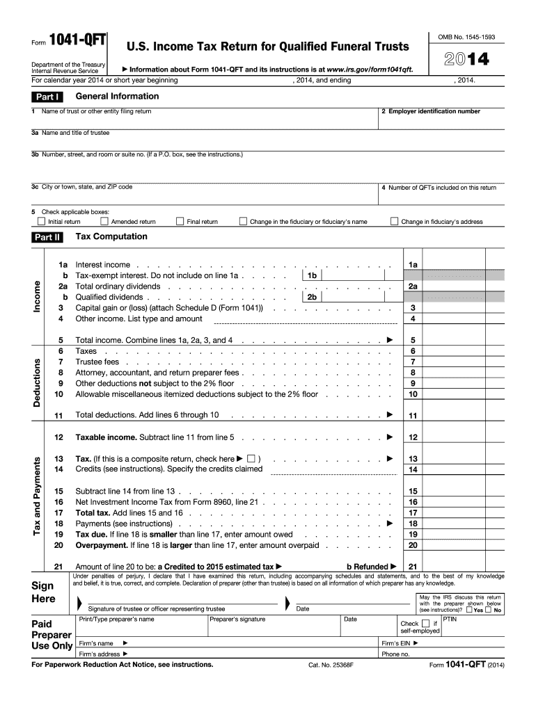 Get and Sign 1041 Qft Form 2014-2022