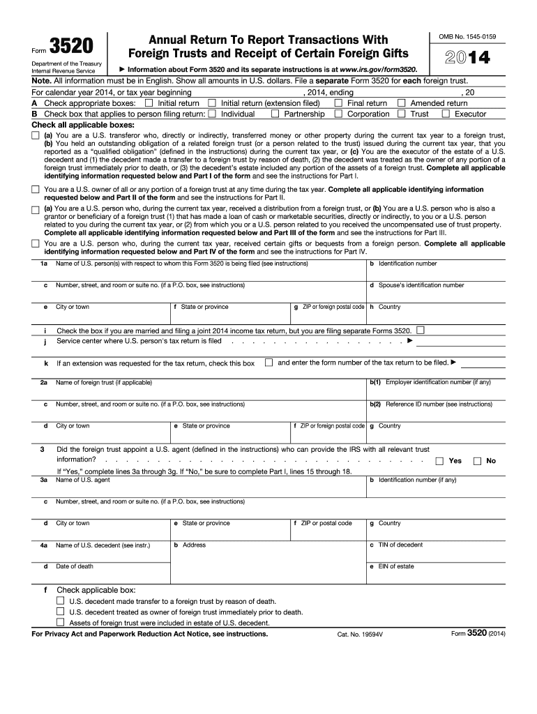  Form 3520 2014