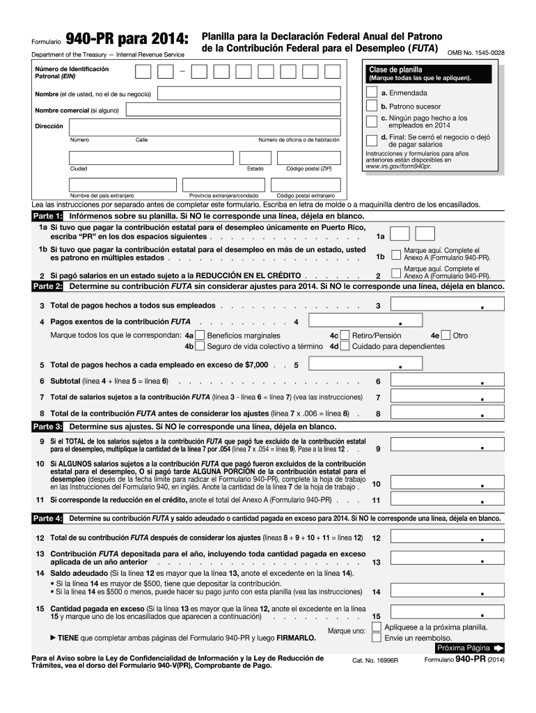  940 Pr Form 2014