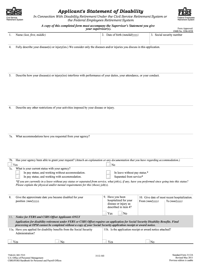  Opm 3112 Fillable 2011-2024