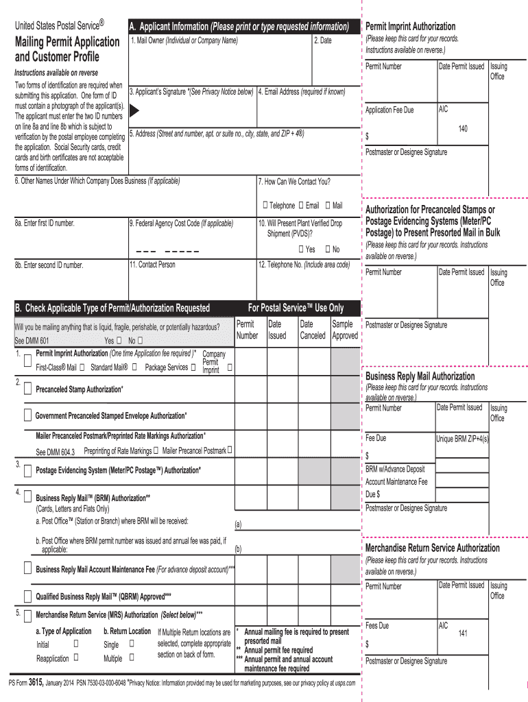  Ps Form 3615 2014