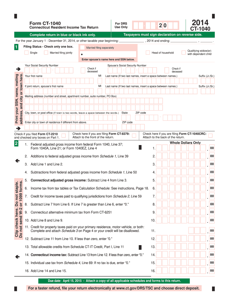 Ct 1040 Form Fill Out and Sign Printable PDF Template signNow