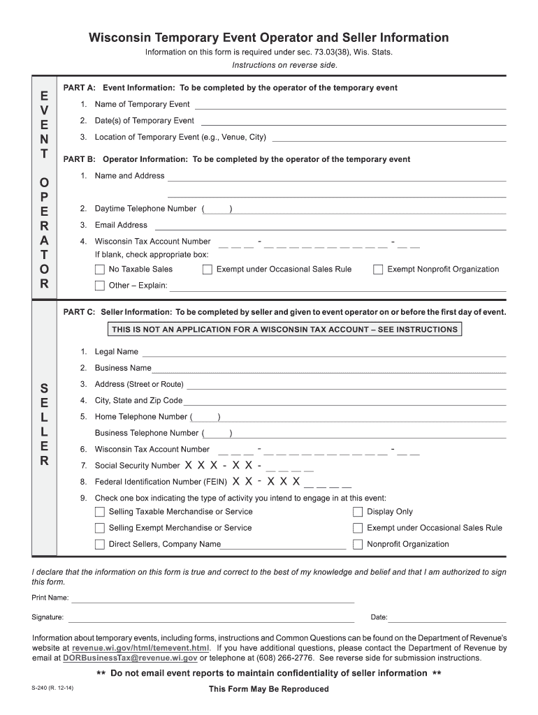  S240 Form 2014-2024