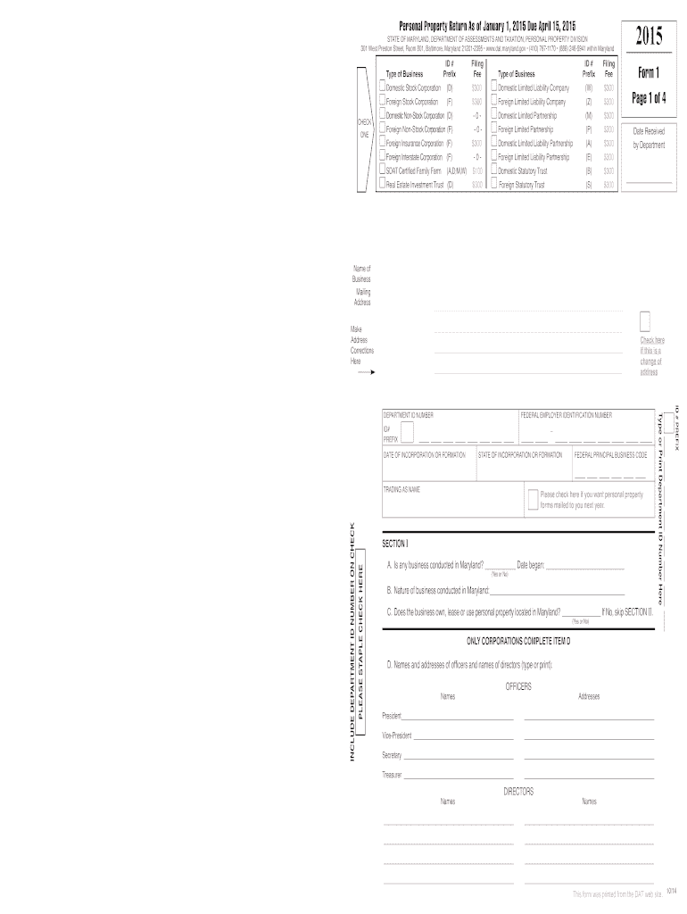  Md Form 1 2015