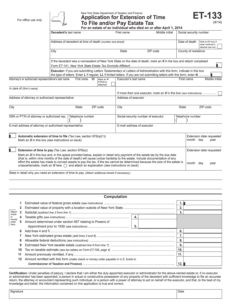  Et 133 Fillable 2014