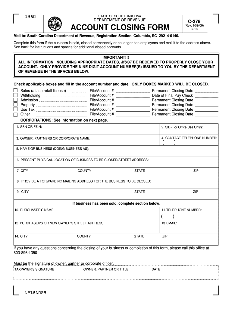  Sc Form C 278 2009