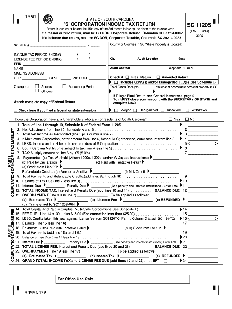  Sc Corporation 1120s Form 2020