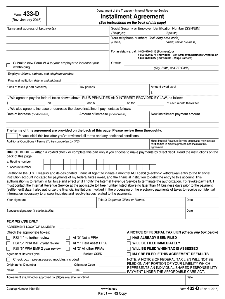  Installment Form 2015