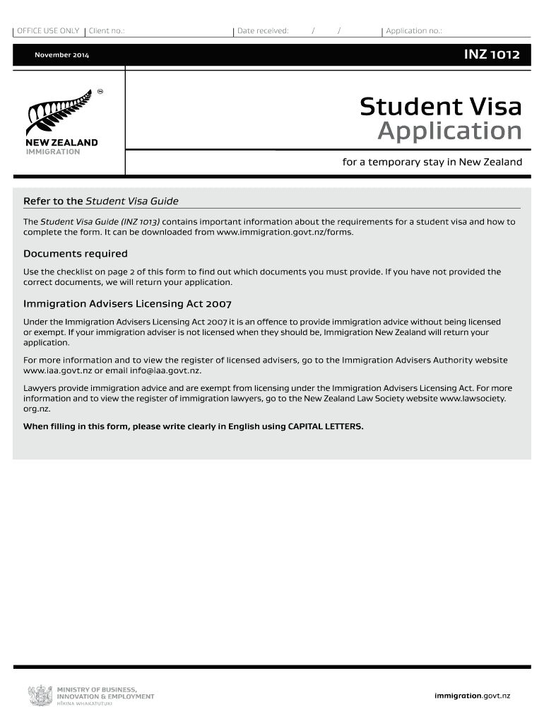  Inz Nz 1012  Form 2014