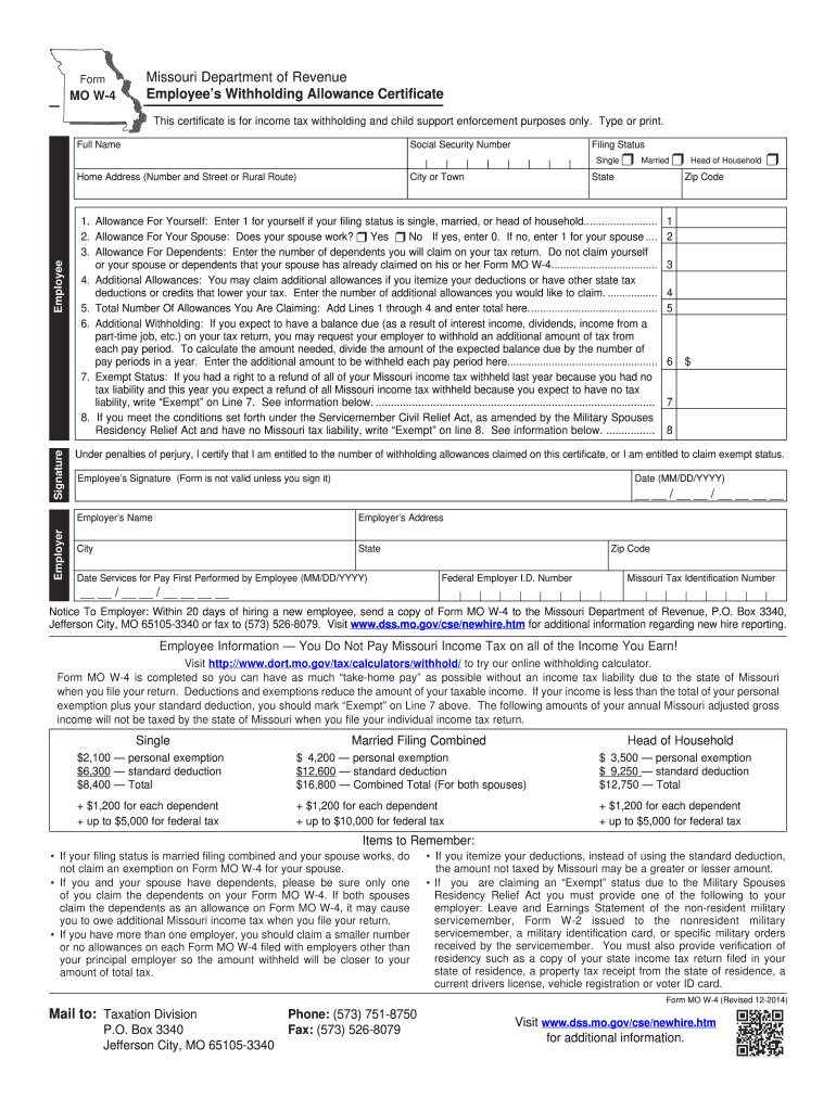  Tax Return Form 1099 Missouri Department of Revenue 2014