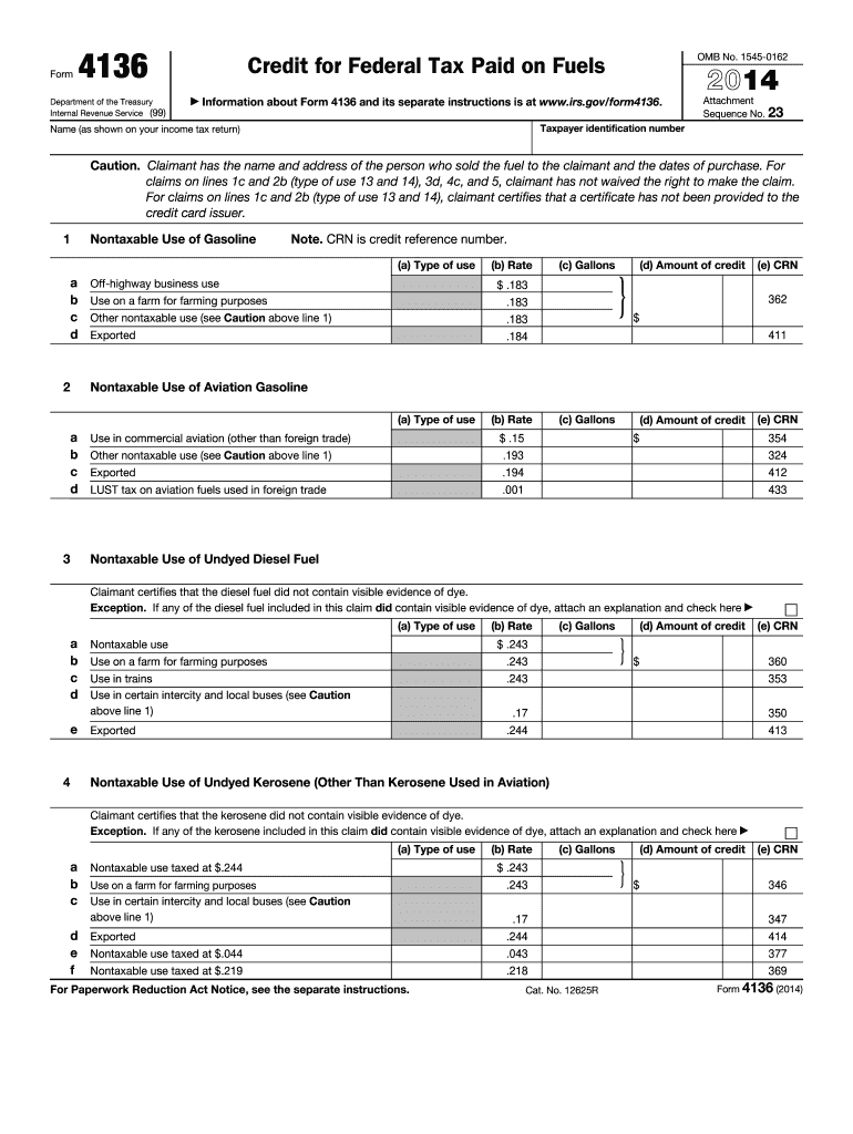  Form 4136 2014