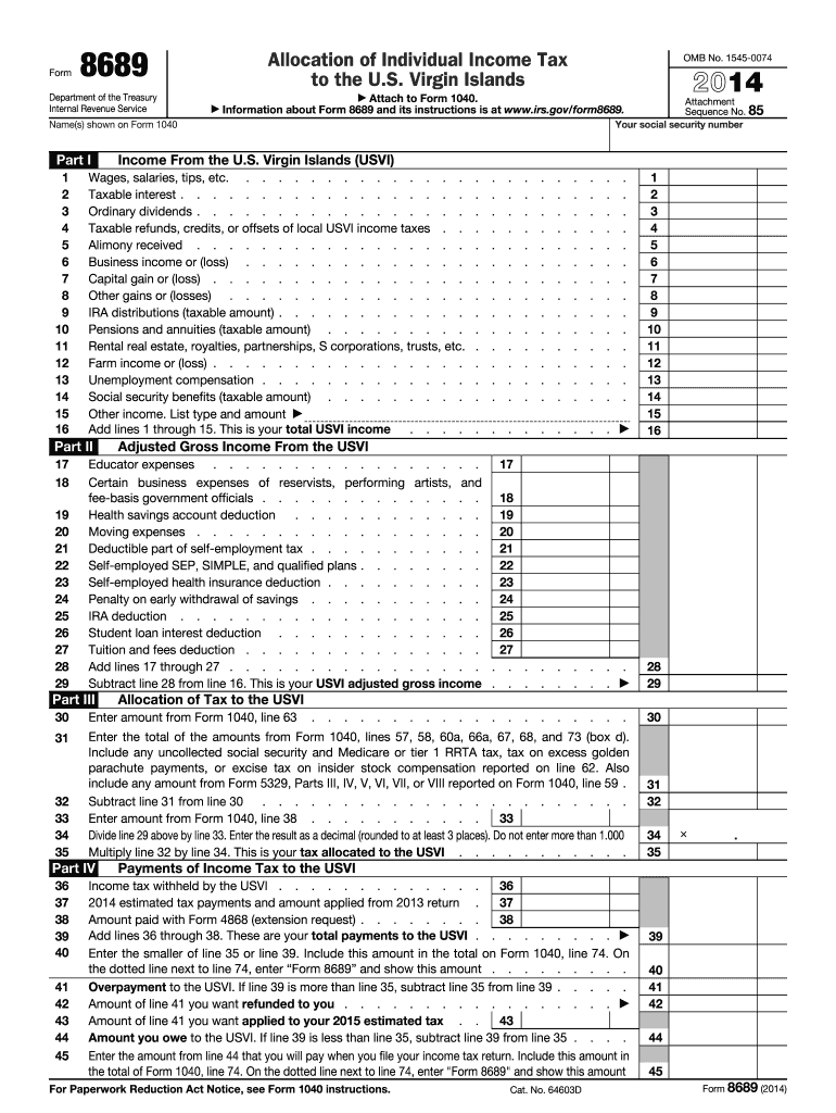  Preparing an Individual Income Tax Return with U S Virgin 2014