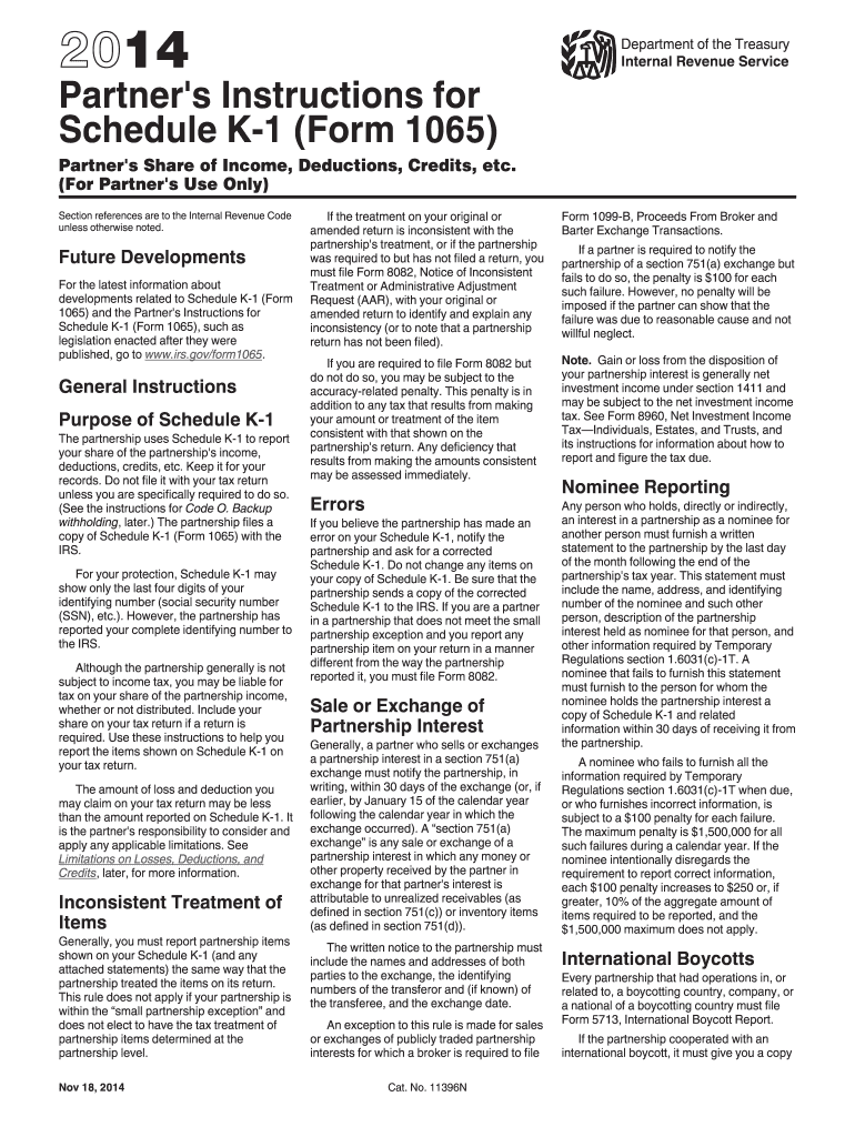  Partner Instruction  Form 2014