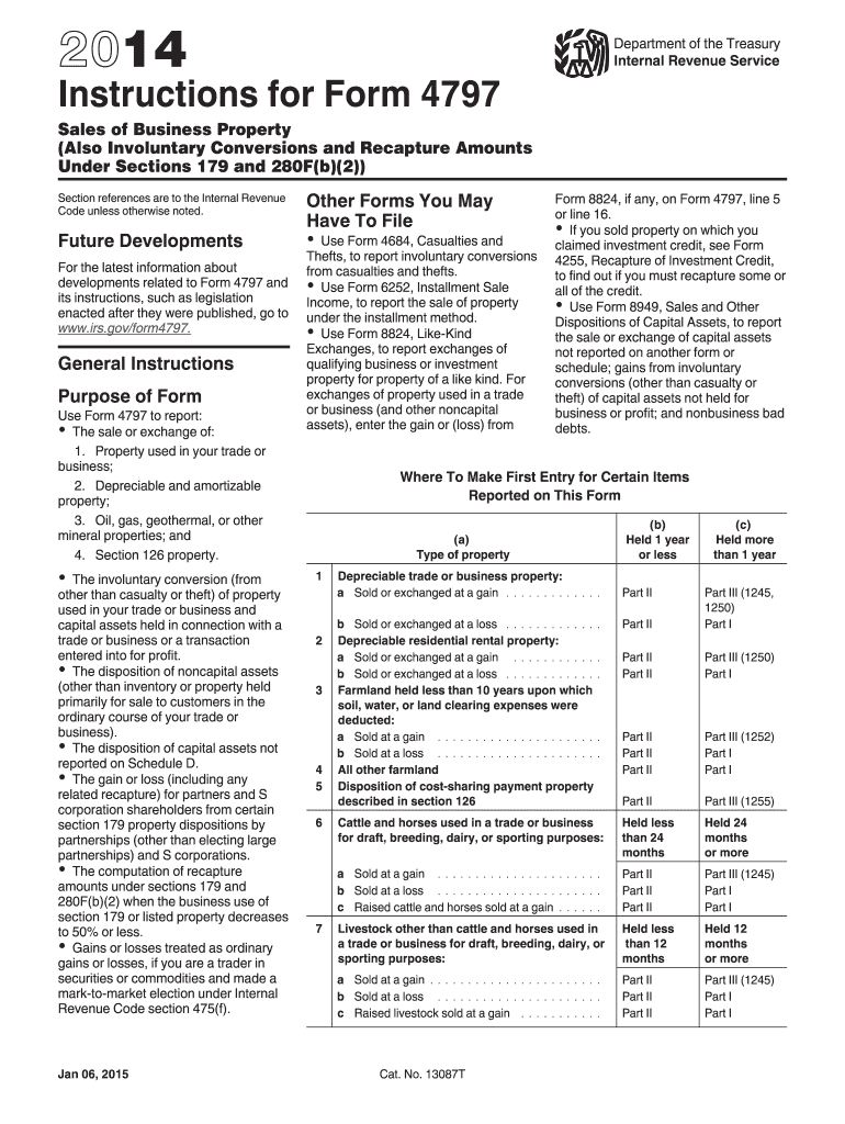  Instruction 4797 Form 2014