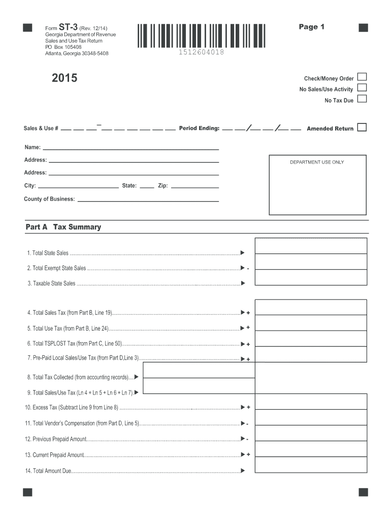  Georgia Form Sales Tax 2018