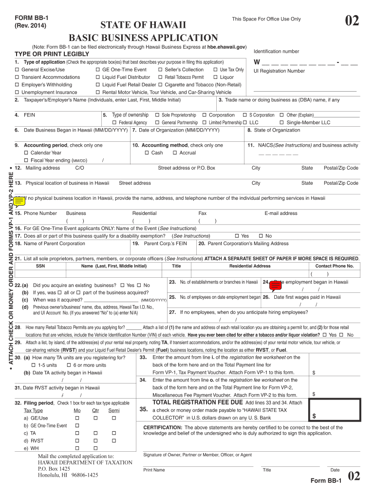  Hawaii Form Application 2019