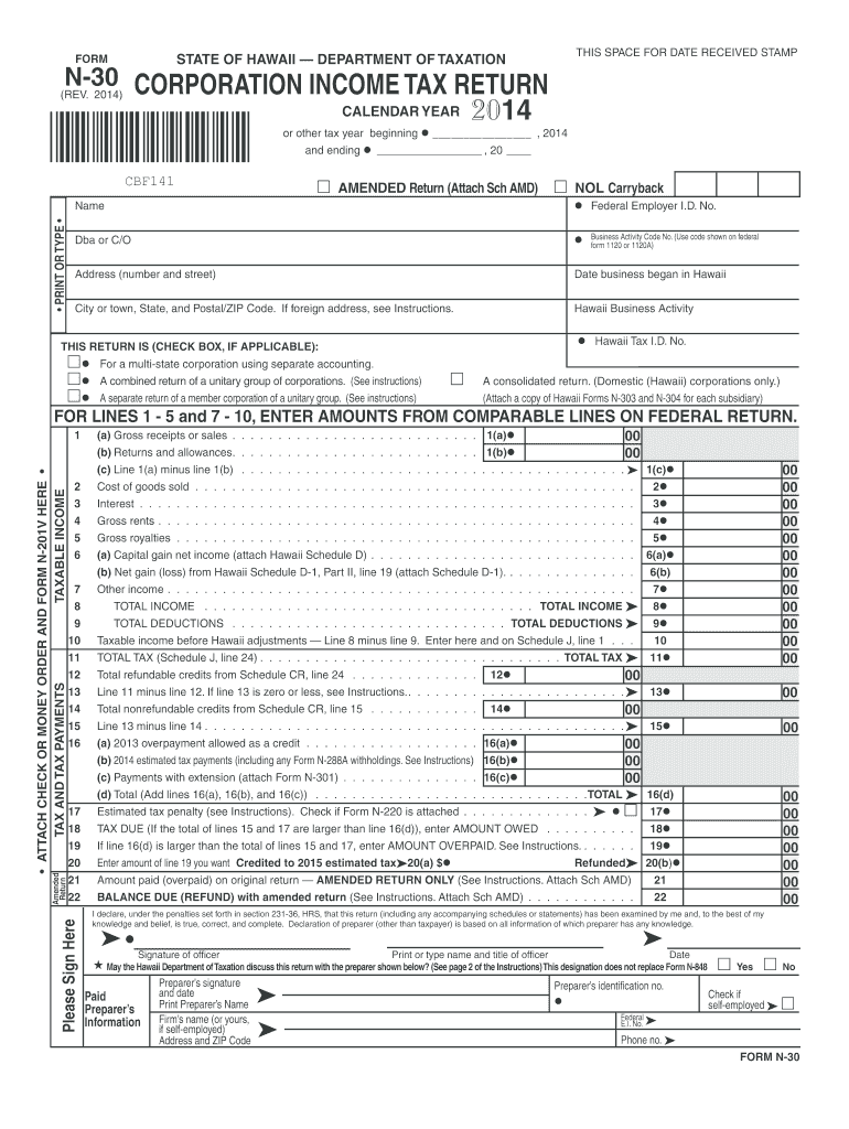  S Corporation Income Tax Department of Taxation Hawaii Gov 2019