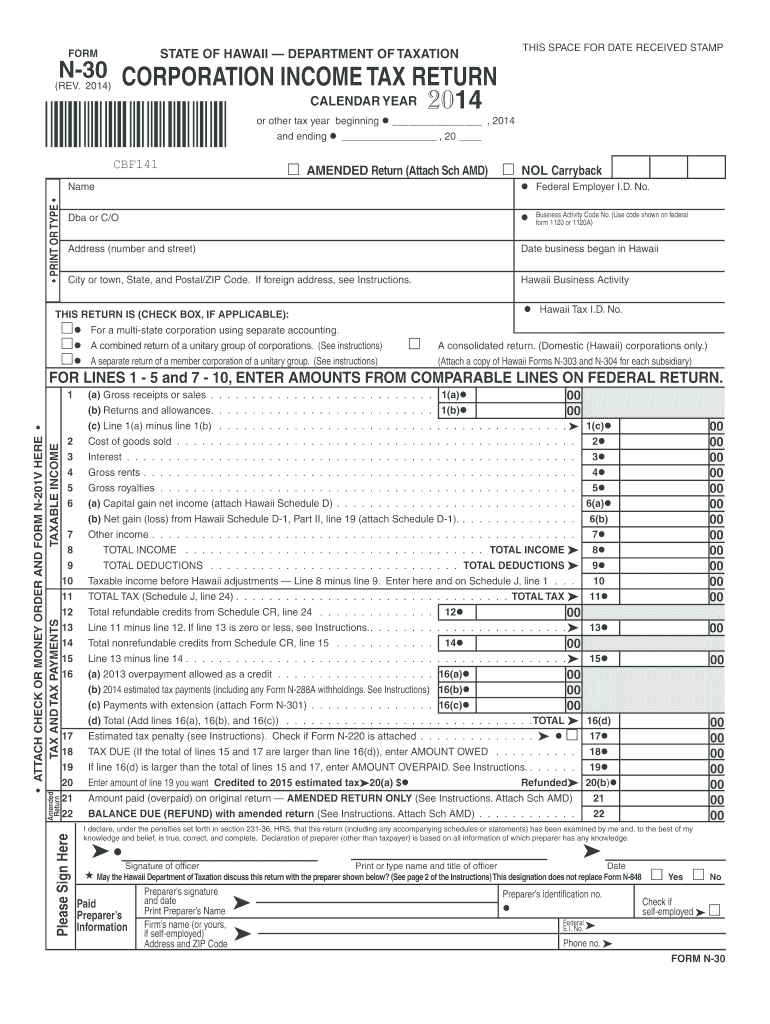 S Corporation Income Tax Department of Taxation Hawaii Gov 2019