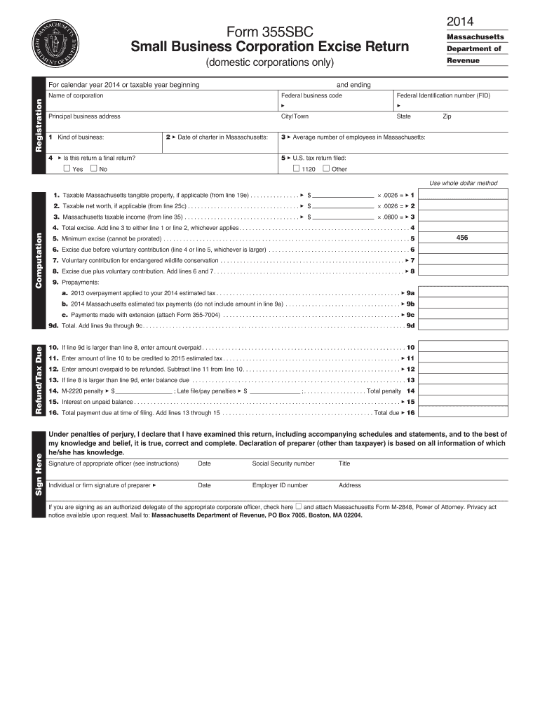  Corporate Excise Tax Forms and InstructionsMass Gov 2014