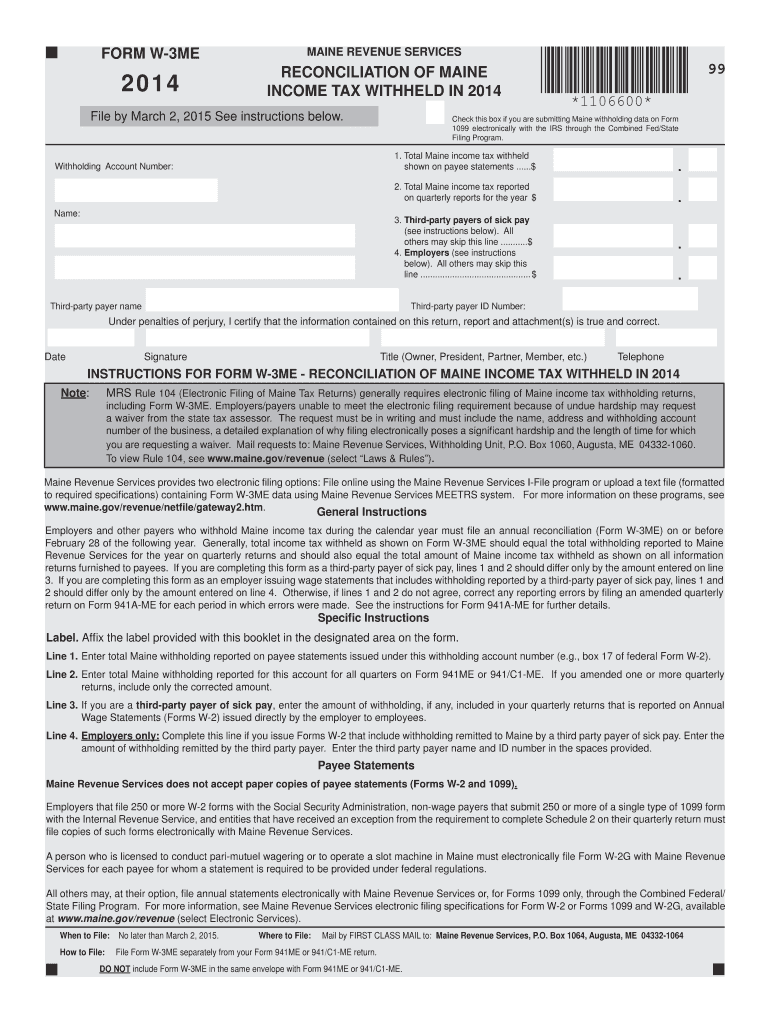  Maine Form 2014