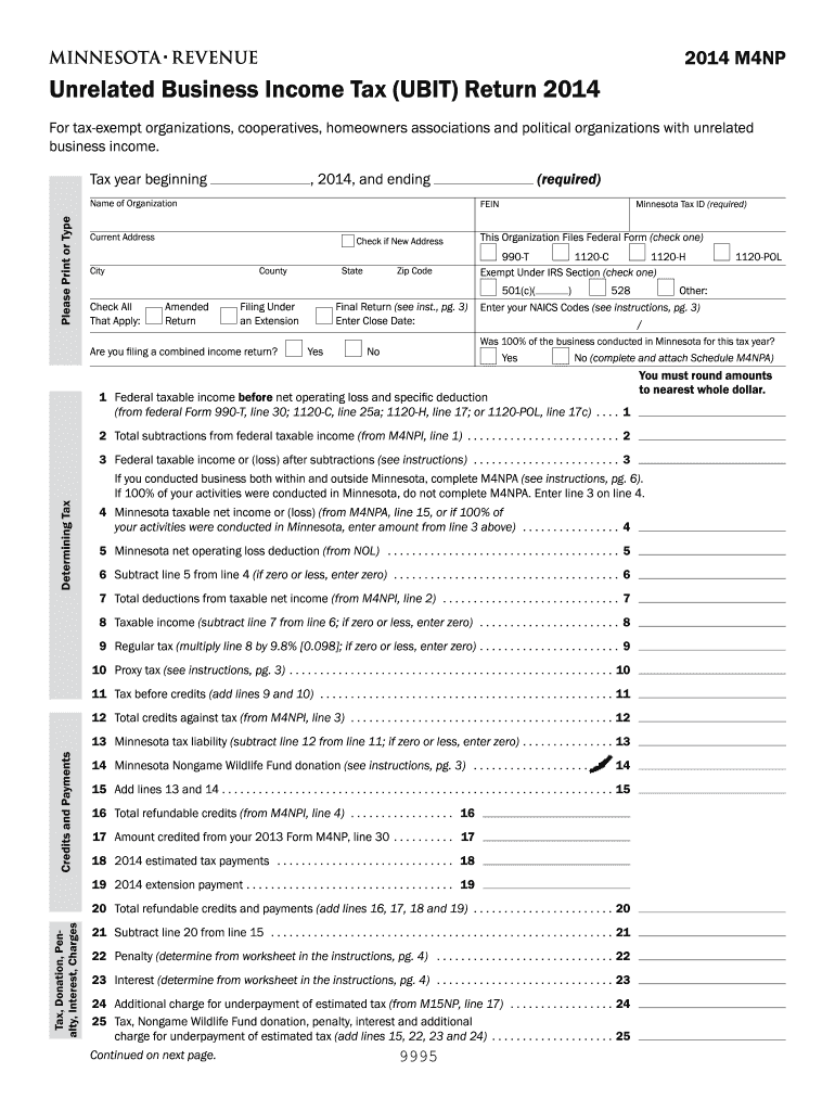  UBIT Minnesota Department of Revenue 2020