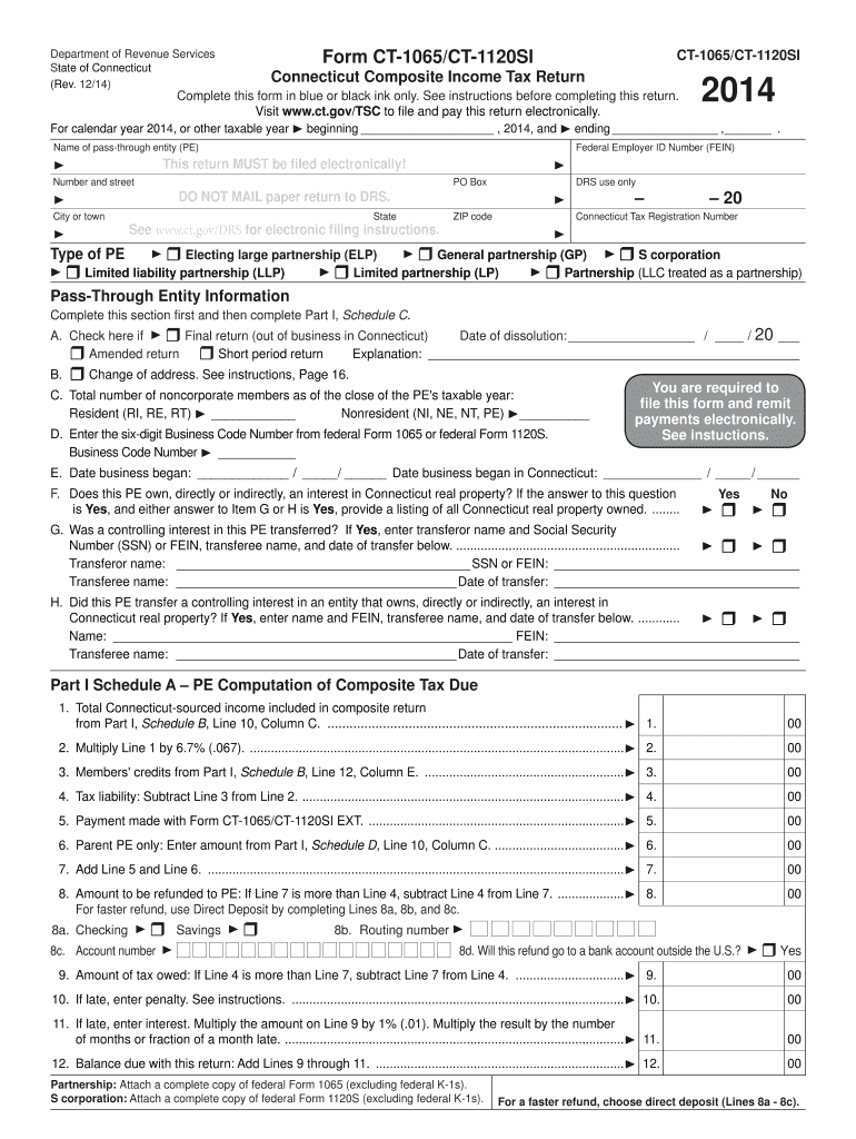  Ct 1065 Form 2014