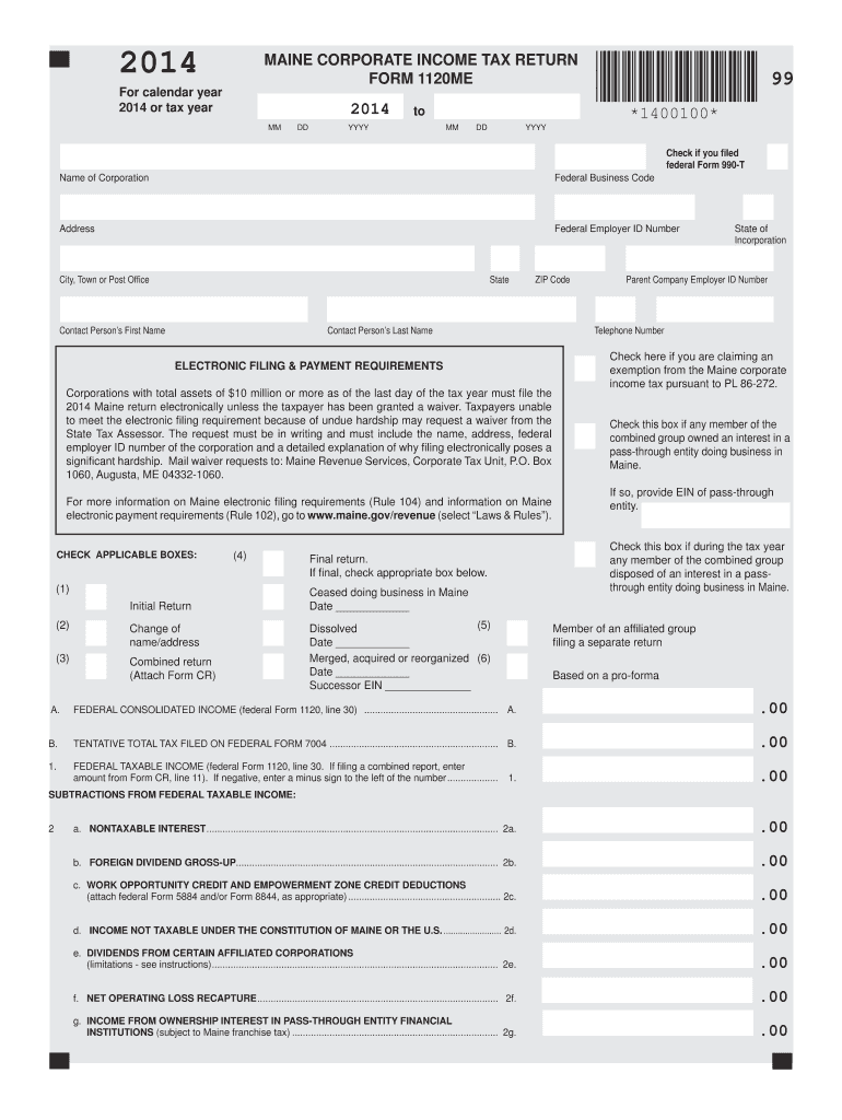  Maine Return Form 2019