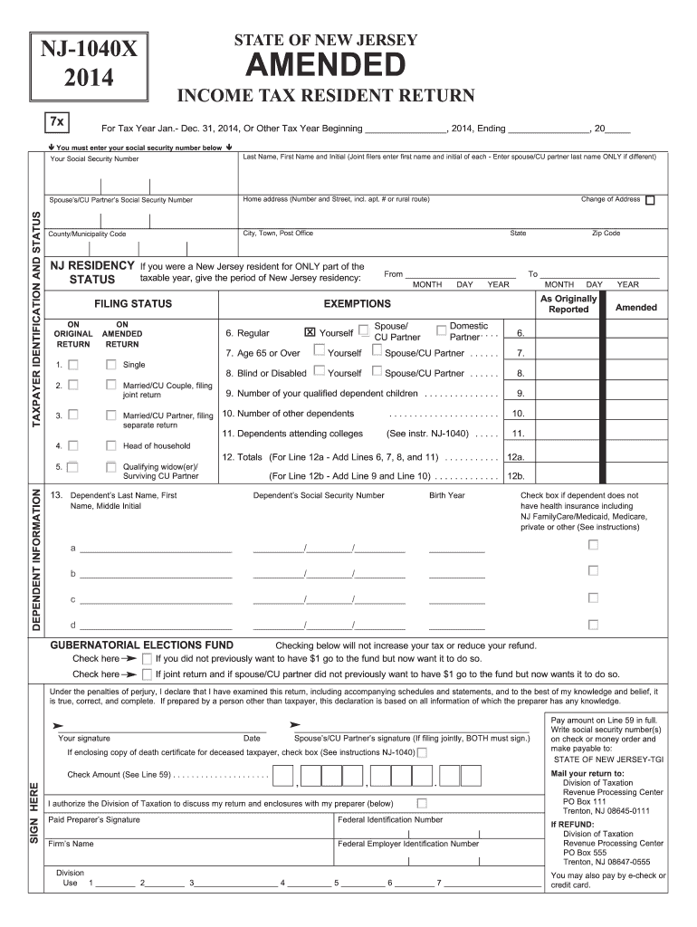 NJ State Tax Form Fill Out and Sign Printable PDF Template signNow