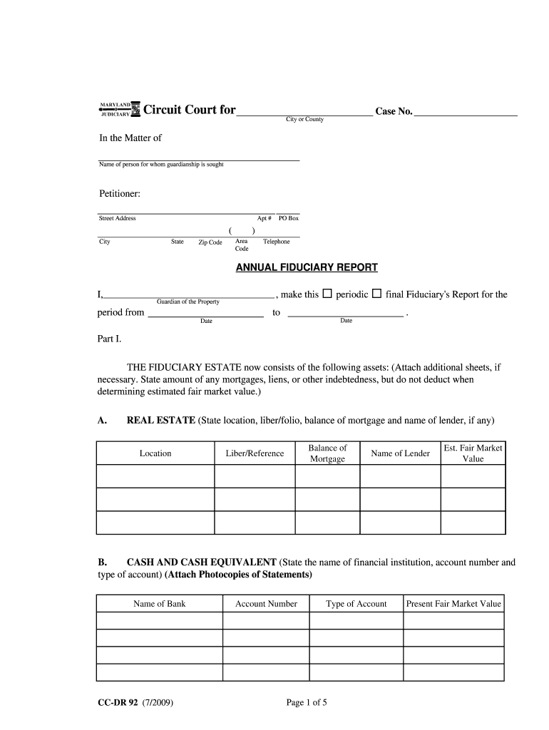 Get and Sign Annual Fiduciary Report 2009-2022 Form