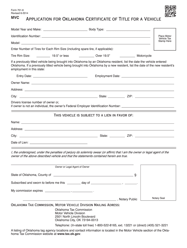 Oklahoma Title Application 2014-2022: get and sign the form in seconds