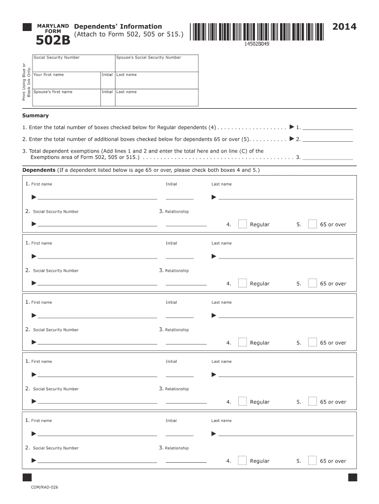  Form 502b 2019