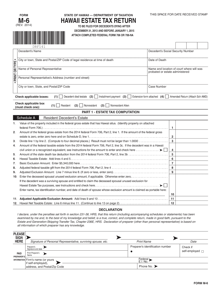  Form M 6 2014