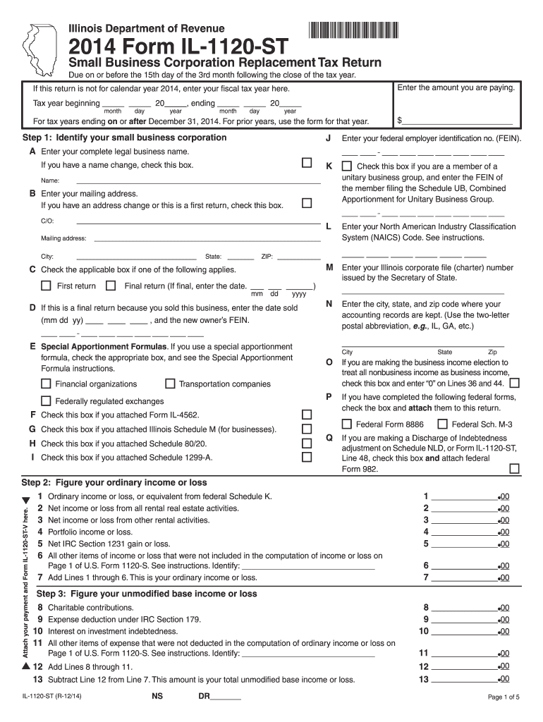  Form Il 1120 St 2020